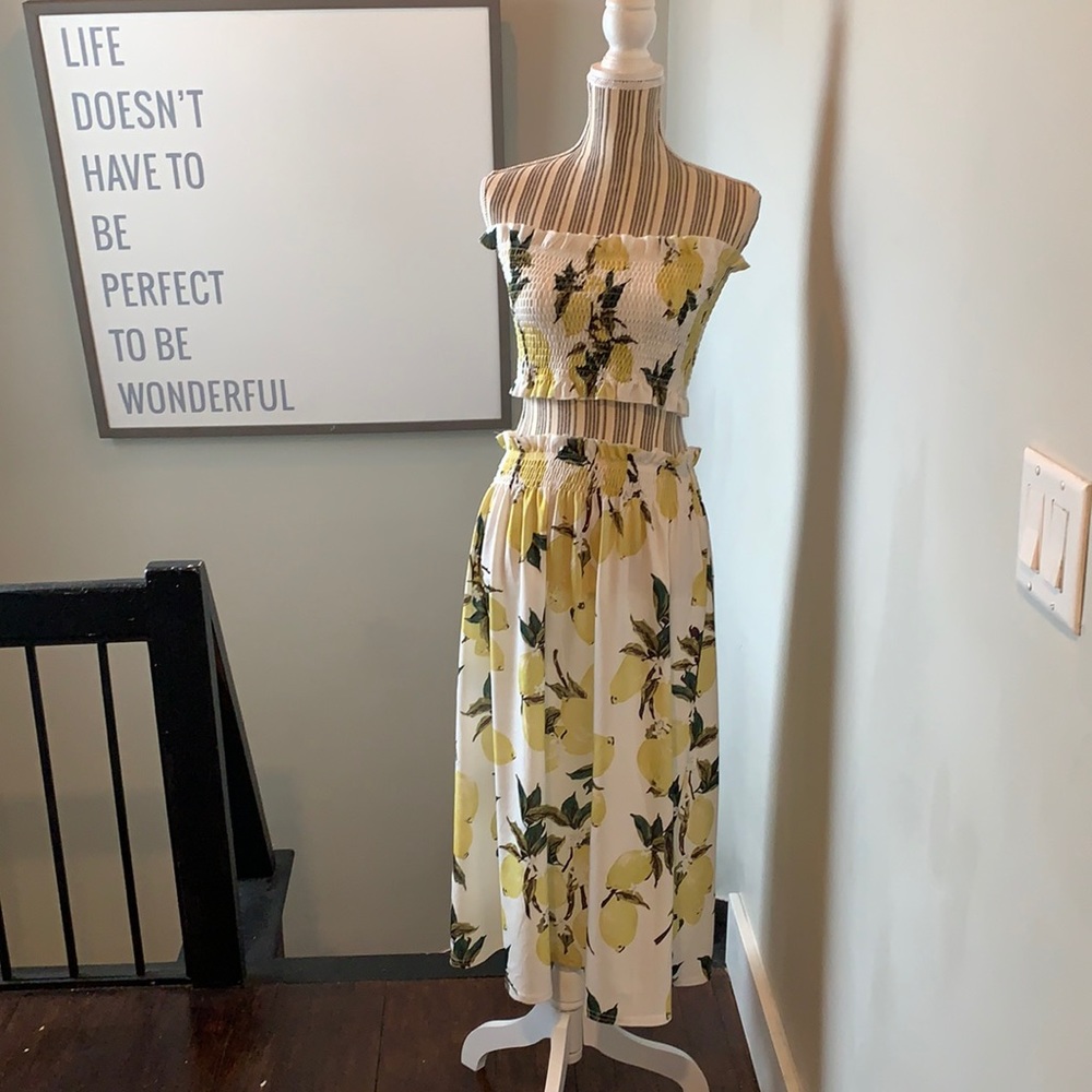 Lemon 🍋 skirt crop top coordinates set